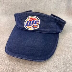 Miller Lite Logo Mens Navy Blue Star Promotions Beer Sun Visor Hat OSFA